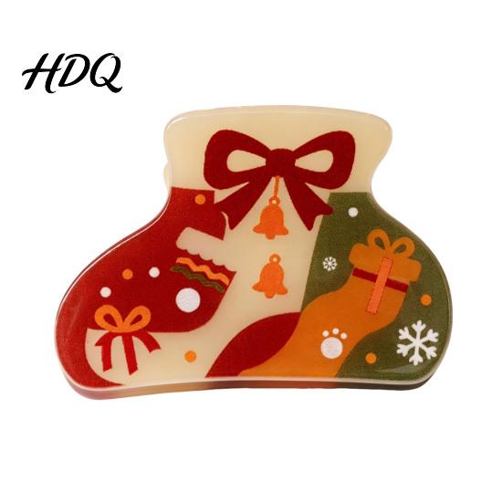 Fashionable Hair Jewelry for Winter Outfits Christmas Cartoon Claw Clip Cute Holiday Clip Women Non-slip