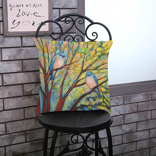 Life Tree Cushion Pillow Cover Oiling Painting Geometrics Trees Decorative Sofa Pillow Case Abstract Art Room Decoration Cushion