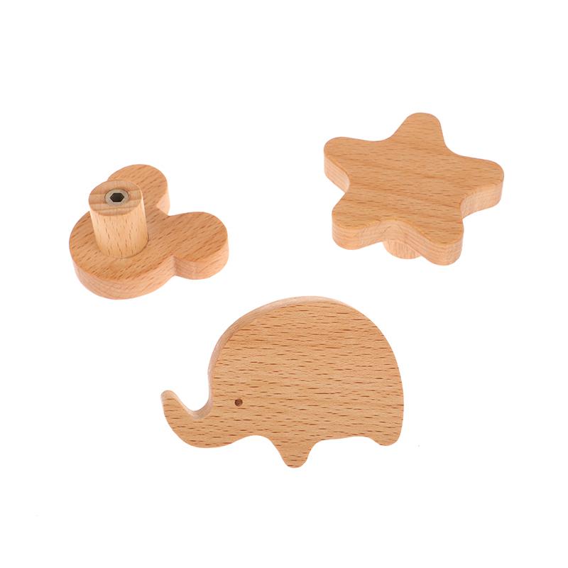 Милые облака, звезды, деревянные ручки для мебели, для шкафов и ящиков, дверные ручки, ручки для кухонных шкафов, деревянные дверные ручки