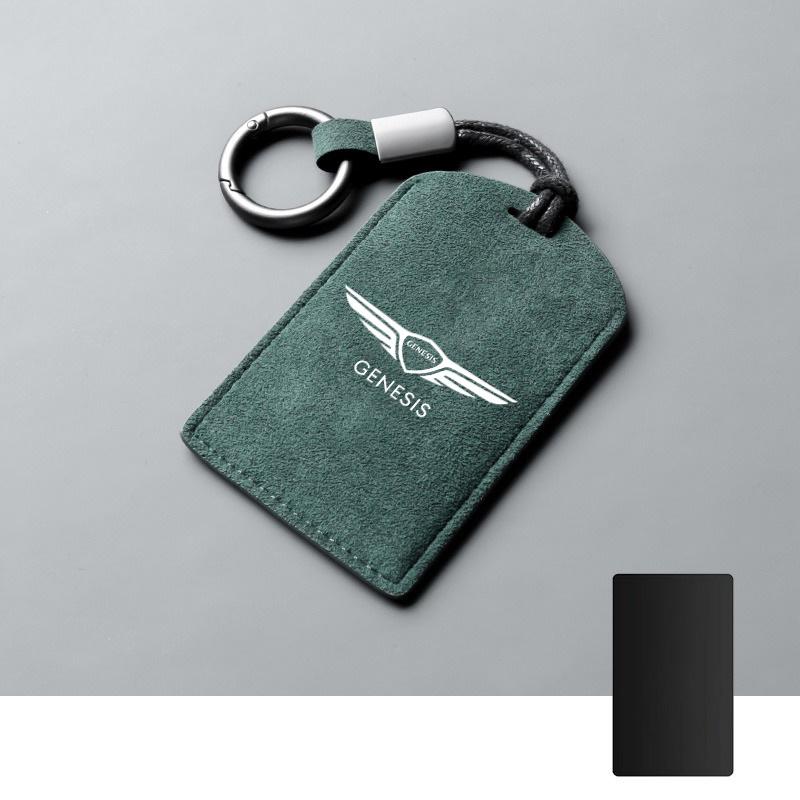 For Genesis GV60 Card 2023 G80 Pure Electric NFC Suede Leather Car Smart NFC Card Key Cover Case Protector Shell Fob Accessories