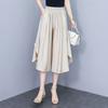 Summer Plus Size Women's 7/10 Length Wide-Leg Pants Irregular Hem Swing Skirt Pants with Loose Fit