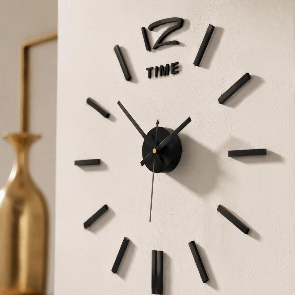 Battery Operated Wall Clock Sticker Frameless Wall Clock Decor DIY Clock Kit Office Decoration