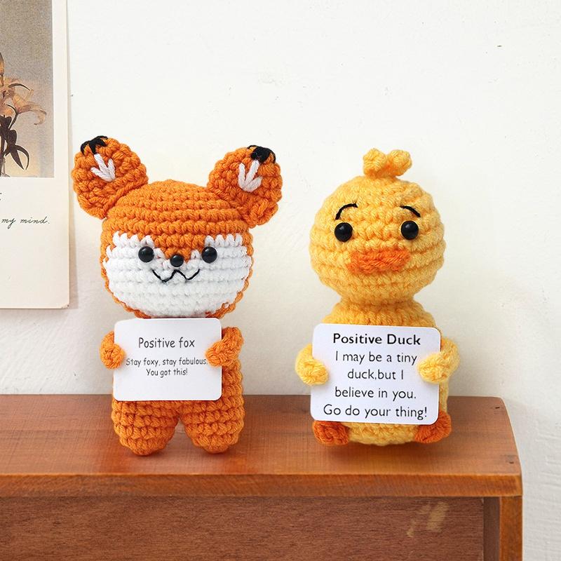 Positive Potato Desk Accessories Crochet Ornament Kawaii Woven Figurine Desktop Offices Accessories Gift for Children Room Decor