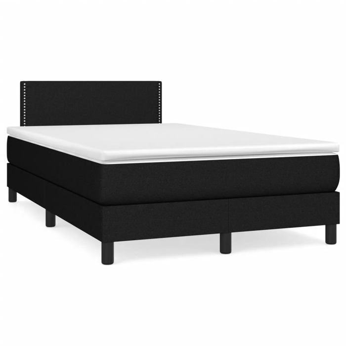 Maison Exclusive - Sommier à lattes de lit matelas et LED noir 120x190 cm tissu