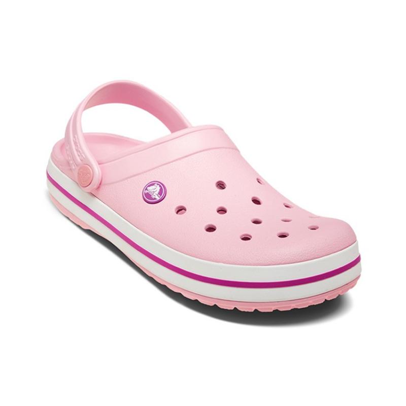 Crocs Crocband Lightweight Breathable Non-slip Wear-resistant Beach Clogs Sandals Unisex Pink Purple
