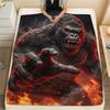 Fire Train Gorilla Death Print Flannel Blanket,High quality Comfortable for All Seasons,Home Decor,Warmth and Comfort,Perfect for Christmas Gifts