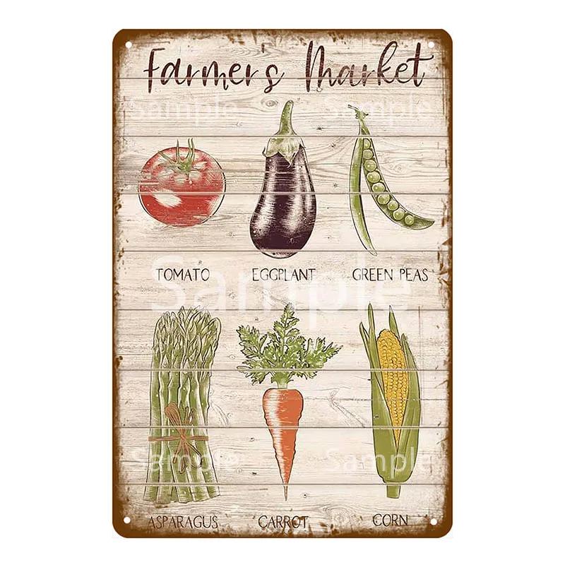 Памятная доска Thatchers Фрукты Бананы Металлическая вывеска Винтажное украшение фермы Домашний декор Наклейка на стену Магазин Живопись Постер для ресторана YL168