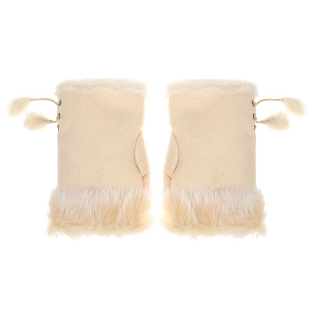 Winter Keep Finger Warm Elastic Warm Mittens Fingerless Faux Rabbit Hair Gloves Thicken Warm
