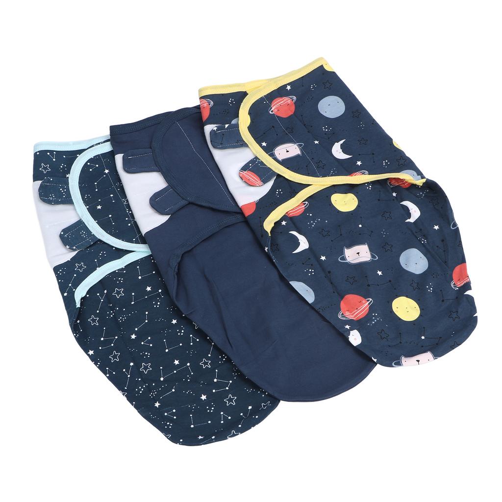 3pcs Baby Swaddle Sleep Sacks Cotton Swaddle Blanket for 0 To 2 Months Old Newborn Outer Space