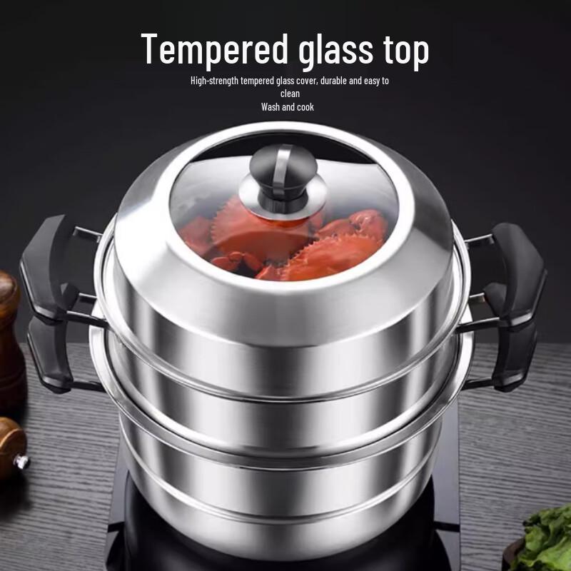 Yunshuang 304 Stainless Steel 3-Layer Steamer Pot