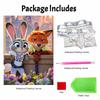 Disney Жемчужная живопись Сделай сам Джуди и Ник из Зверополиса Жемчужное искусство Жемчужная роспись драгоценными камнями, Поделки для украшения стен дома