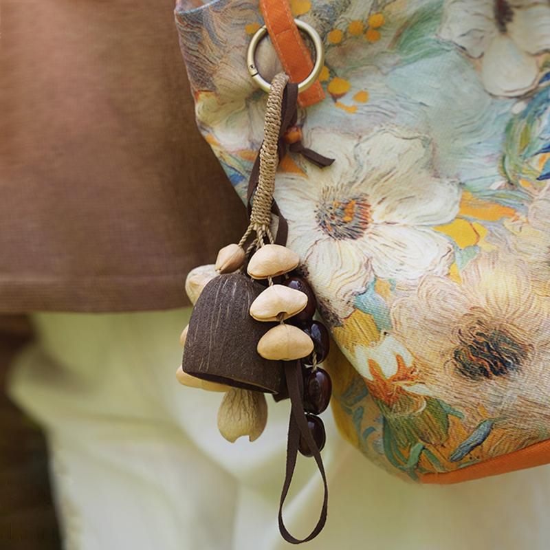 Fruit Shell Wind Chime Sound Healing Therapy Bell Meditation Yoga Bells Bag Hanging Ornaments Outdoor Decorative Wind Chimes