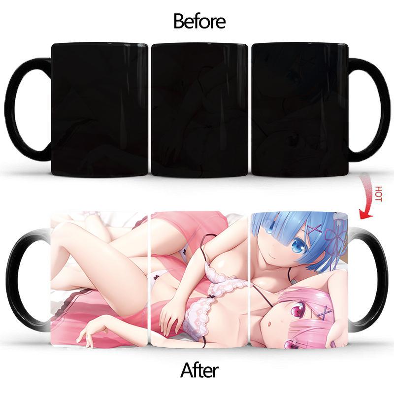 Сексуальная черная кружевная волшебная кружка BSKT-165 Чашки и кружки Керамическая чашка Кружки, меняющие цвет, обесцвечивающие кофейные кружки Аниме Персонализированные подарки