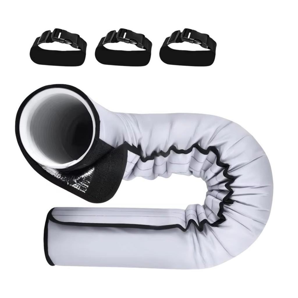 Insulated Portable Air Conditioner Hose Cover With Adjustable Straps Easy Installation Black Sleeve for Duct Vent