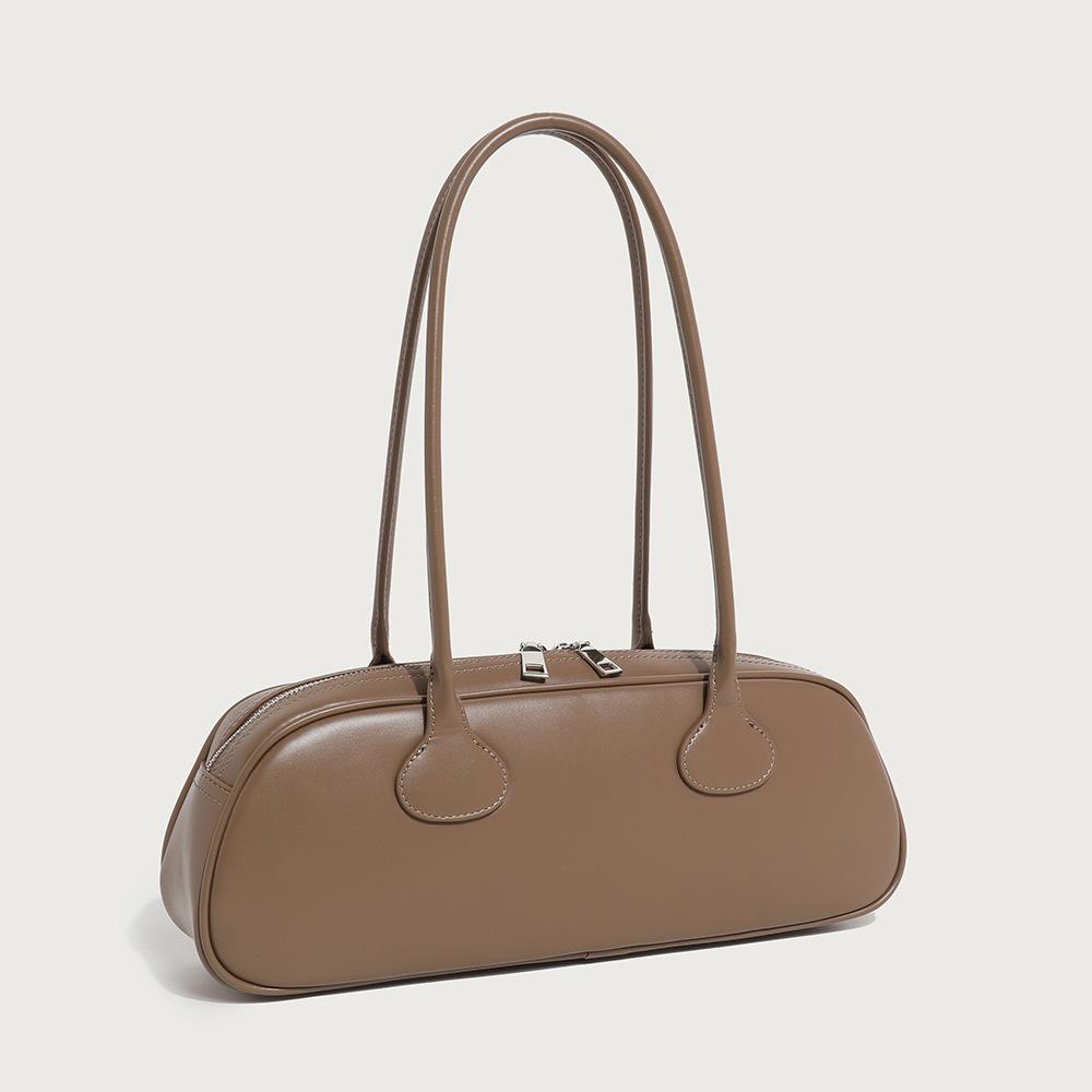 2024 Summer New Niche High-End Single-Shoulder Underarm Bag, Fashionable Large-Capacity Baguette Bag, Bowling Single-Shoulder Bag
