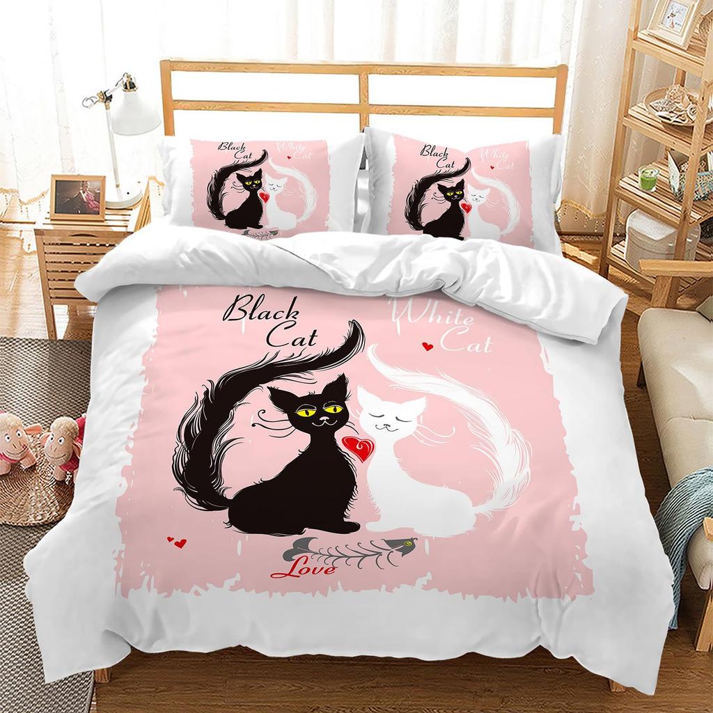 Purple Butterfly Three-Piece Quilt Cover Digital Printing Bedding Set Dream Heart Bed Cover