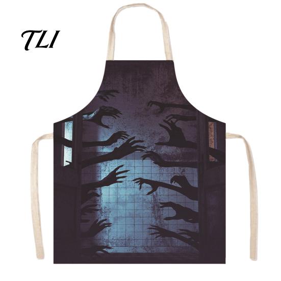 Novelty Barbecue Apron Halloween Butcher with Realistic Blood Stain, Washable Protective Work Apron, Creepy Horror Costume Prop for Cosplay