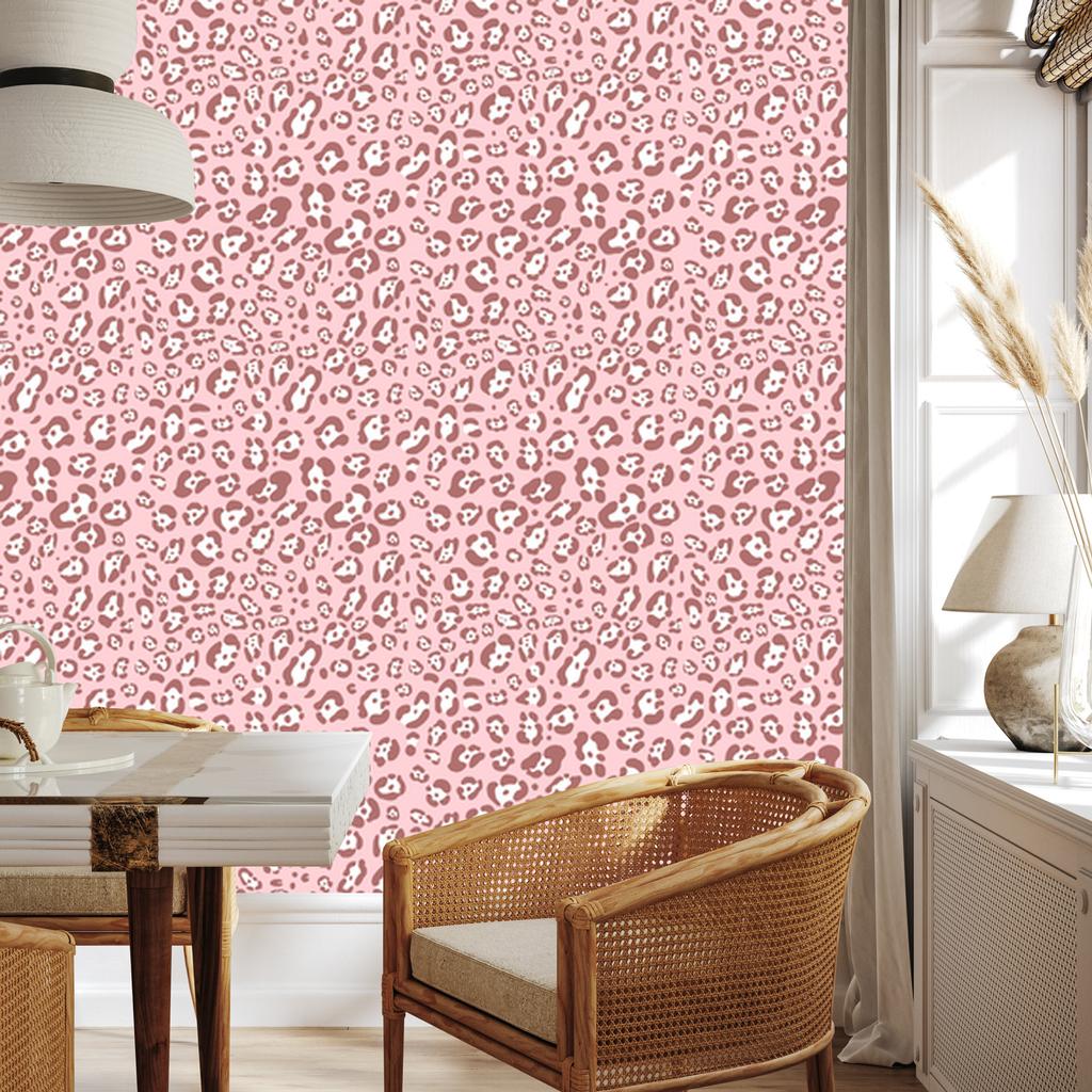 Rose Gold Coral, Red and White Leather Wallpaper 50x1000
