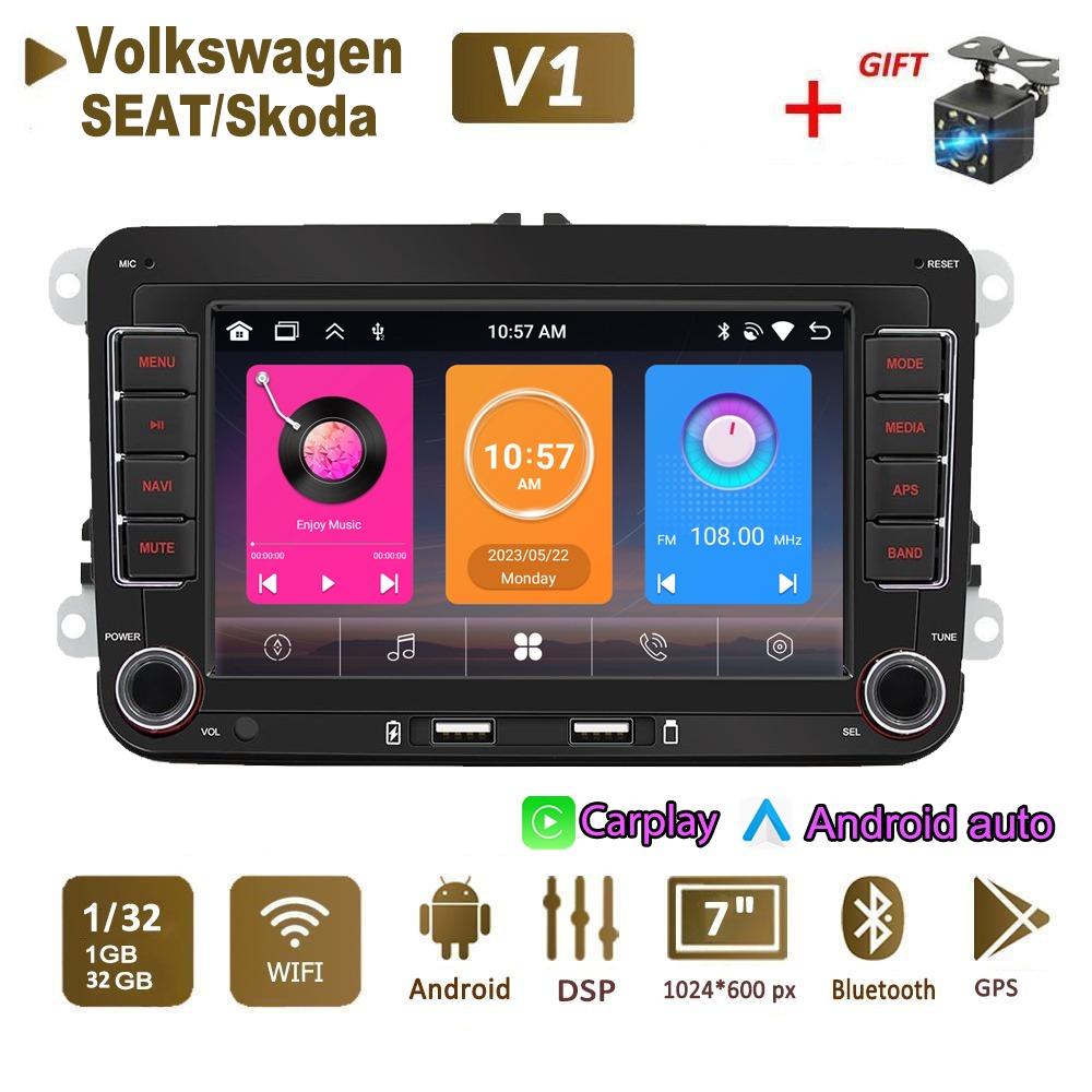 Car Radio Multimedia Player For Volkswagen/Volkswagen/Golf/Polo/Tiguan/Passat/b7/b6/SEAT/Leon/Skoda/Octavia 2 Din Android Carplay GPS Autoradio 1+32GB