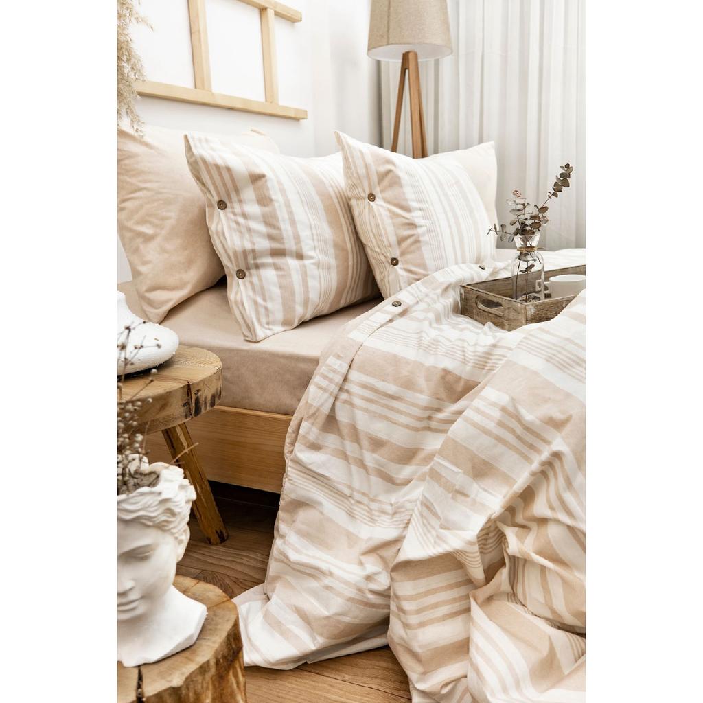 Комплект двойных пододеяльников Harmony Hues, окрашенный в пряже натурального цвета (эластичный лист)