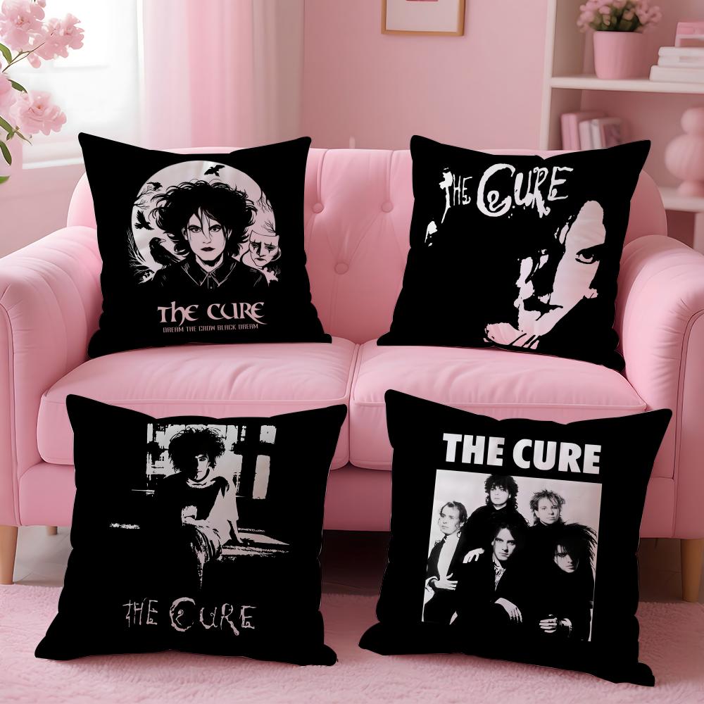 Vintage The C-Cure Rock Band Cushion Cover Plush Fabric Soft Double-Sided Printed Sofa Warm Winter Home Gift Pillow Cover