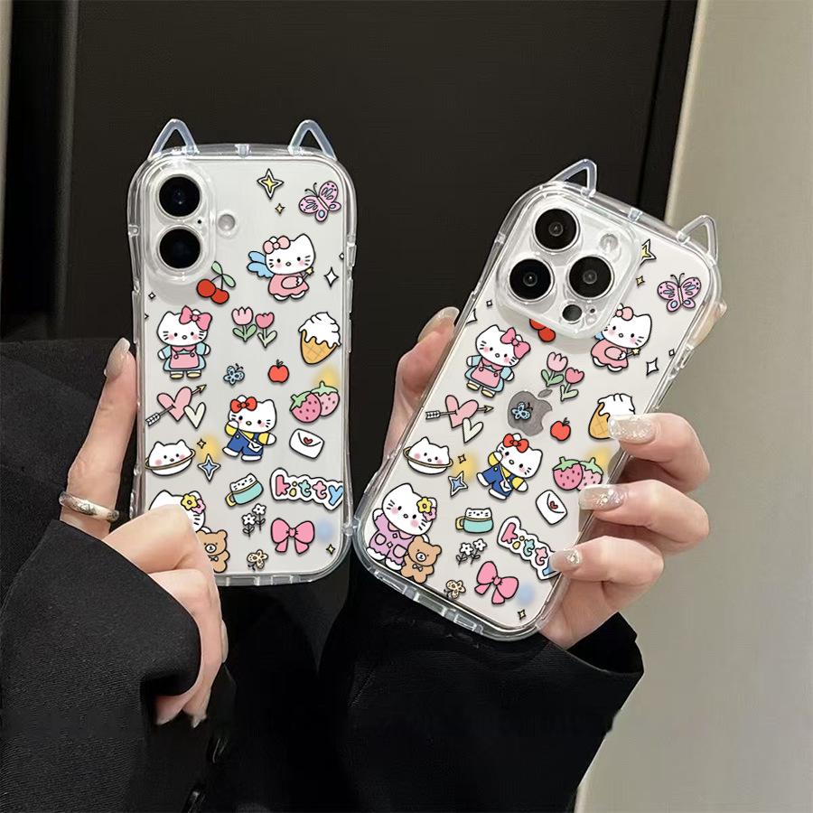 Чехол для телефона Sanrio с ушками кошки KT для Apple 17 - Новая модель