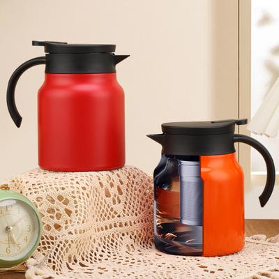 Чайник-термос 1000 мл из нержавеющей стали, изолированный чайник с крышкой-заварником, съемным фильтром, V-образным носиком, кофейник, термограф для дома