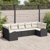 VidaXL 7-Piece Garden Sofa Set with Cushions In Black Poly Rattan 3346187