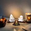 Хэллоуин Призрак Костер Собрание Ночник Жуткая Статуэтка Украшение 3D Печать Украшение Книжной Полки Домашний Декор Акцент