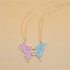 2Pcs/Set Friendship Necklace Meaningful Bright Luster All Match Adjustable Extension Chain Decoration Gift Best