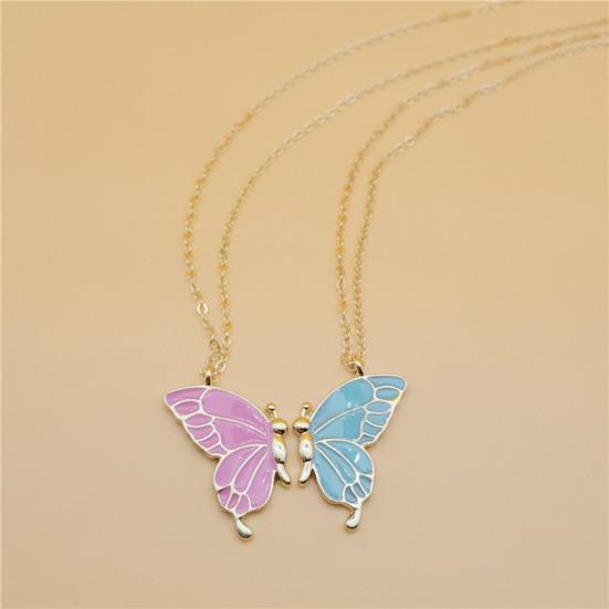 2Pcs/Set Friendship Necklace Meaningful Bright Luster All Match Adjustable Extension Chain Decoration Gift Best