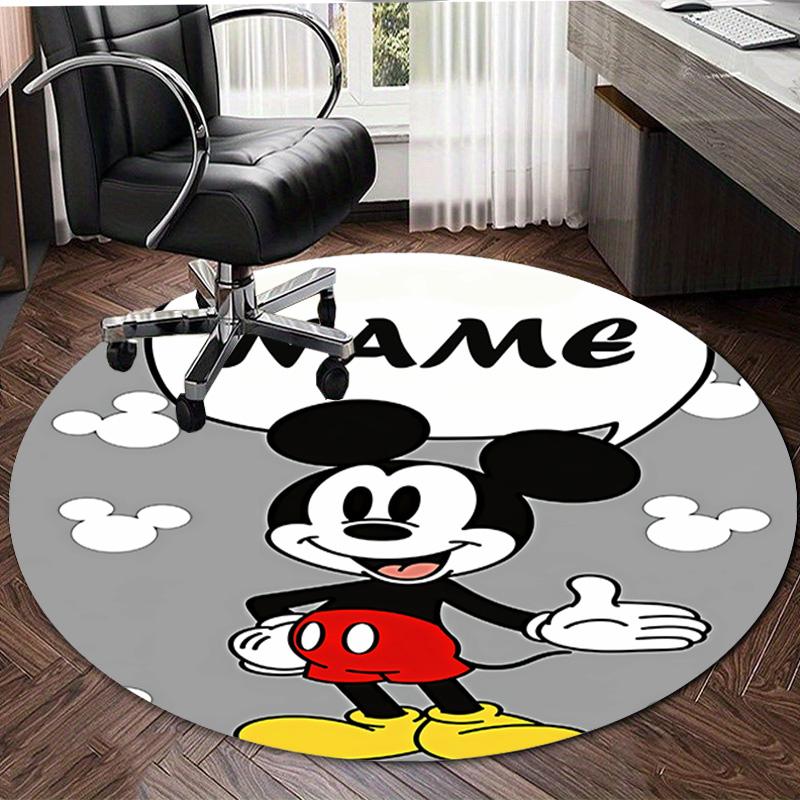 Personalized M-Mickey Round Chair Office Rug - Perfect for Mat, Office Chair & More - Ideal Gift for Birthdays and Holidays