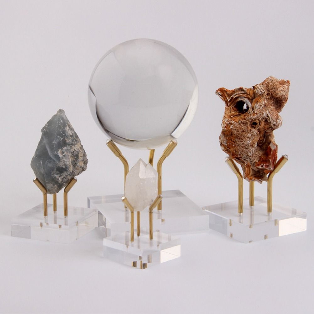 Прозрачный хрустальный шар основа акриловая сфера дисплей стенд креативный минерал полка украшение дома