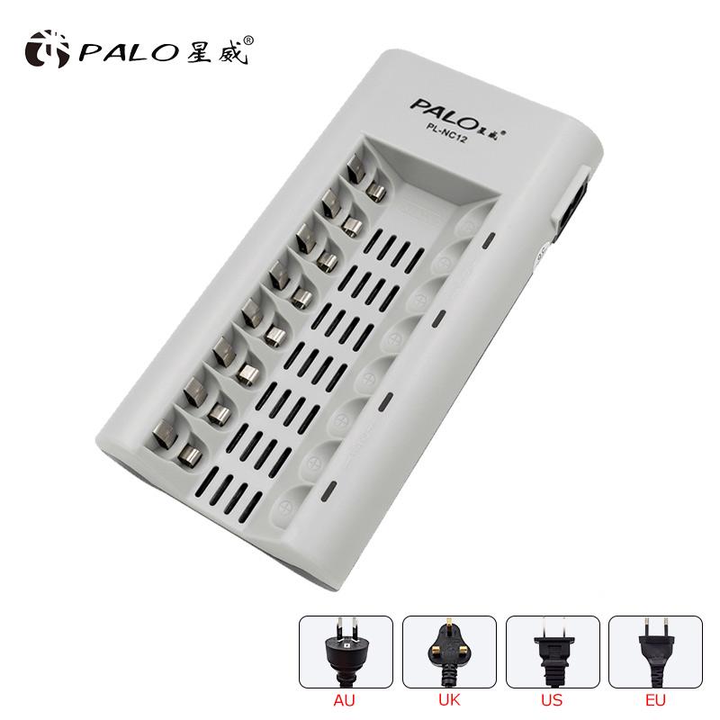 PALO Зарядное устройство Оригинальное зарядное устройство на 8 слотов для аккумуляторов AA AAA Ni-MH Ni-Cd 1.2v Интеллектуальное зарядное устройство для аккумуляторов