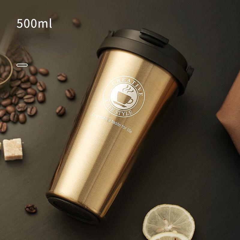 500 мл Нержавеющая сталь 304 Кружка-термос для кофе с ручкой Герметичная автомобильная термос для путешествий Изолированный стакан для бутылок