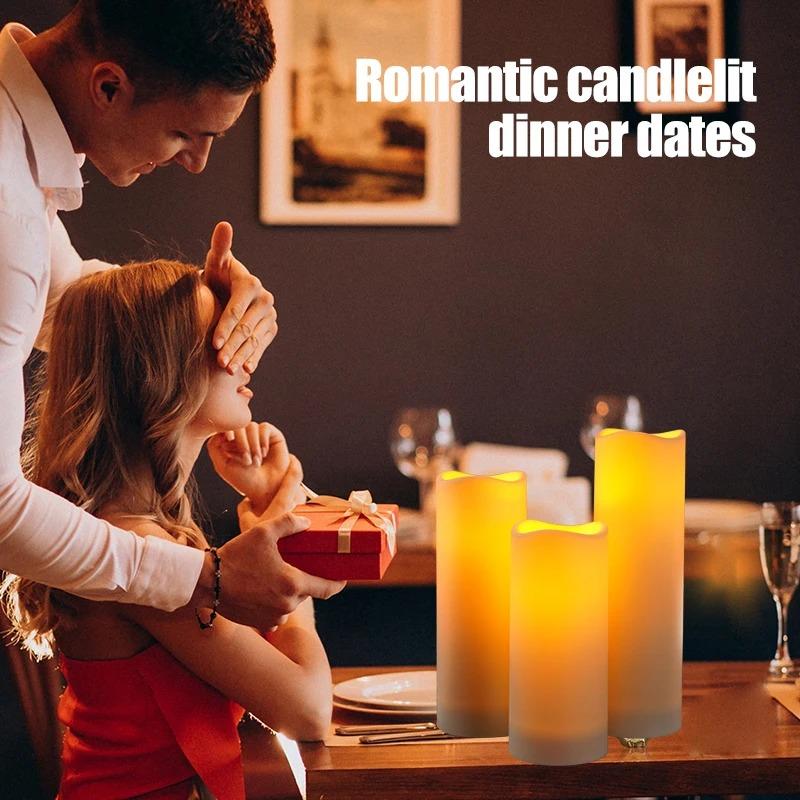 9/12/24 шт. Беспламенная светодиодная свеча, креативная свеча для загадывания желаний, рождественская декоративная колонная свеча, искусственная пластиковая свеча, работающая от батареек, для дома, свадьбы