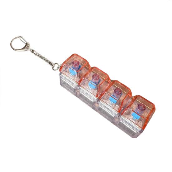 Игрушка-непоседа клавиатура с 4 клавишами со светом, снятие стресса, прозрачные колпачки, кликер для пальцев, брелок, кнопка для декомпрессии, сенсорная игрушка