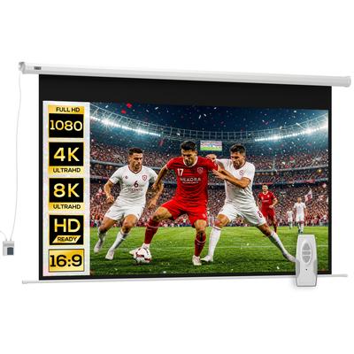 Projector Screen, Projection Screen, 16:9, 100 Inch, Remote Control, Motor