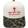 PRAY WAIT TRUST embroidery color matching truck driver hat European and American retro men's and women's casual baseball cap