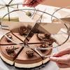 Pancake Cutter Stainless Steel Pie Slicer Rust Proof Cake Divider with Side Handle 6 Grids Pie Cutter Press for Baking