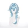 LVMEY Game Character Cosplay Wig Sky Blue Shot Heat Resistant Wig Wig Toupee Costume Comiket Event Halloween School Festival Cultural Festival Costume