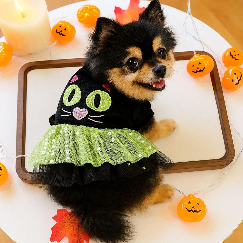 Comfortable Dog Halloween Dress Two Legged Dog Lace Skirt Cute Puppy Sweatshirt Cosplay Party