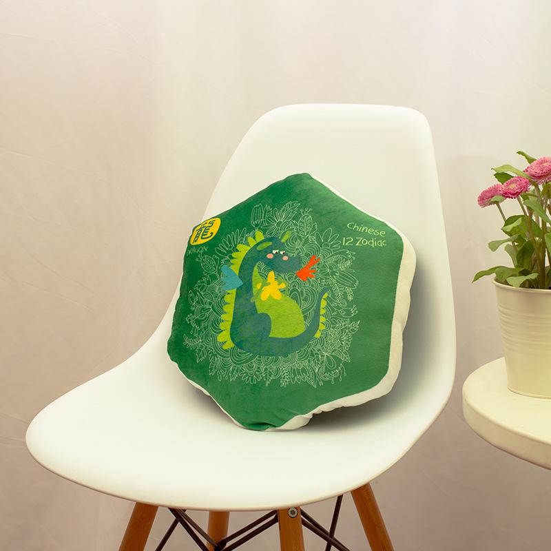 Шестиугольная подушка Двенадцать знаков зодиака Подушка-сердечник Мультяшная Кристальная Супермягкая Тканевая Подушка Домашняя Прикроватная Спинка