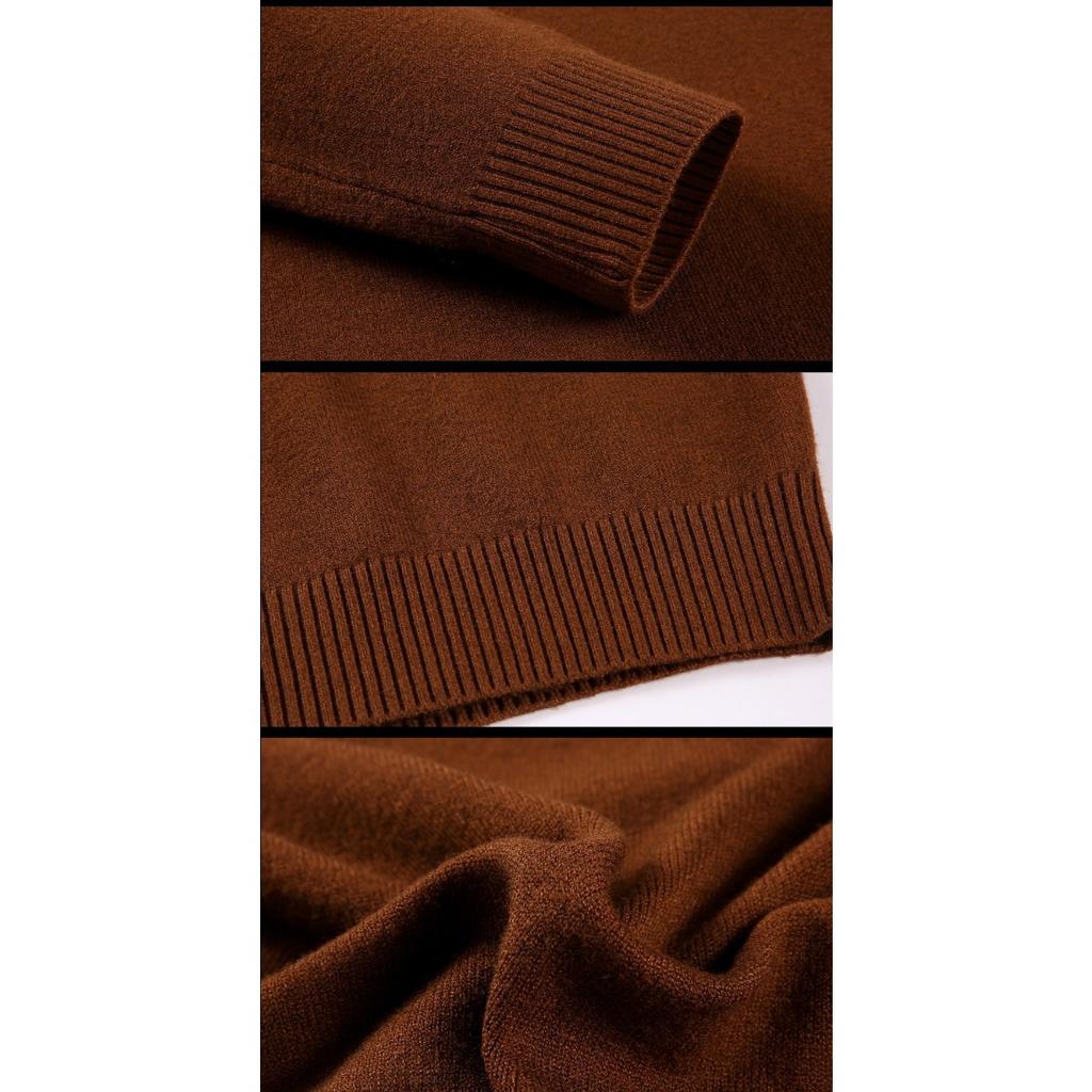 Winter Sweater Men's High Neck Solid Color Thick Loose Casual Versatile Knitted Sweater Men's Top
