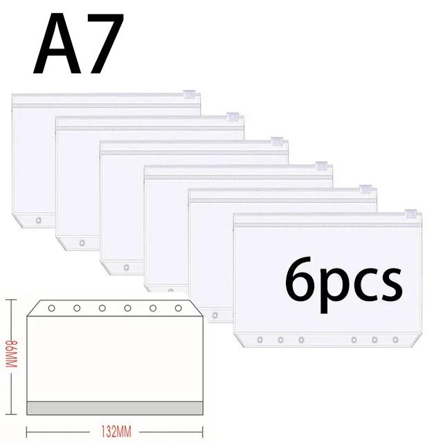 A5 A6 A7 Сумки на молнии с вкладышами 6 отверстий Карманы для переплетов Пластиковые папки на молнии Водонепроницаемые документы Блокноты Карты