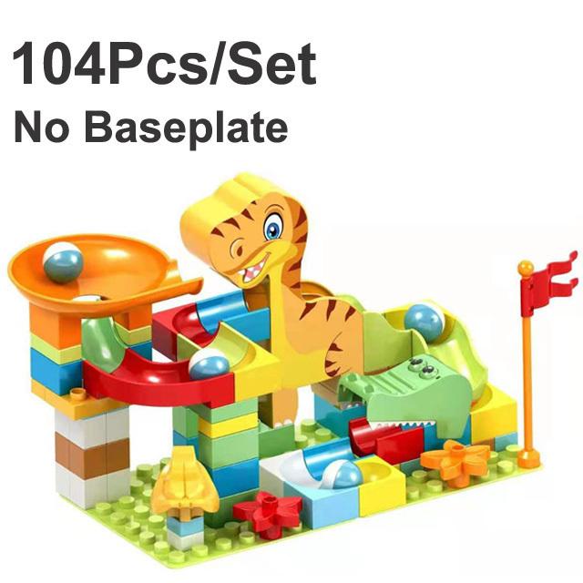 90-200PCS DIY Assembly Marble Race Run Big Block Construction Building Blocks Funnel Slide Bricks Educational Toys For