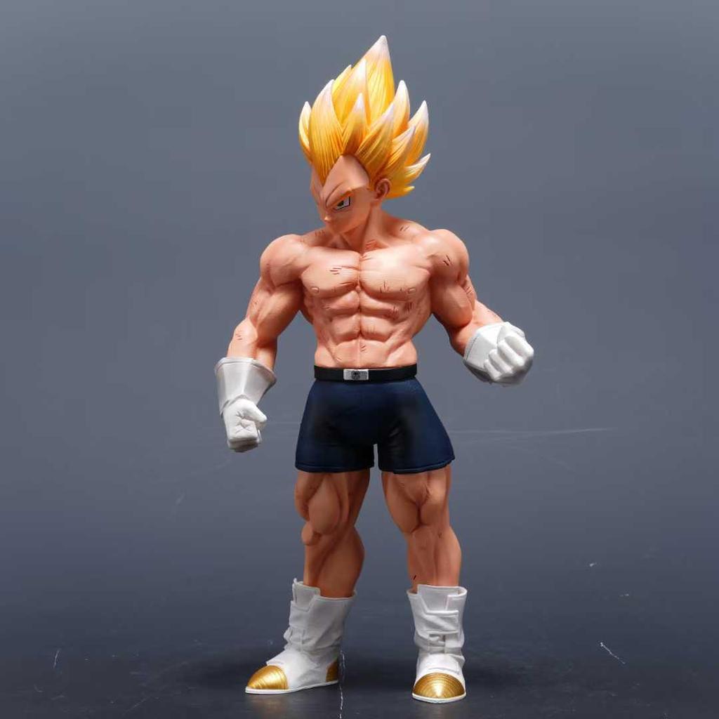 Double Head GK Vegeta Goku Muscle Statue Anime Figure Model