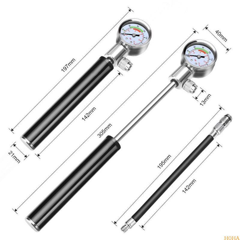N0HA Bike Pump Mini Portable Foot Pump with Pressure Gauge Pump