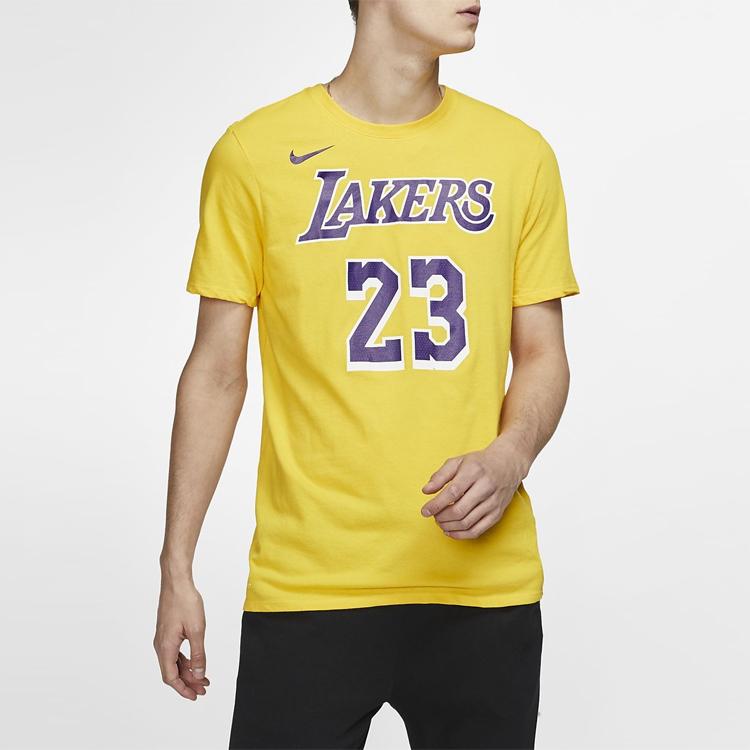 Nike Футболка из джерси НБА Dri-FIT - Мужские футболки Los Angeles Lakers LeBron James желтые AR4887-740