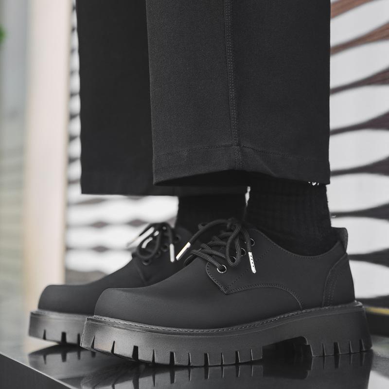 Повседневные кожаные туфли мужские в британском стиле на платформе с увеличенным носком туфли с большим носком туфли с круглым носком Martin маленькие кожаные туфли 2235-J